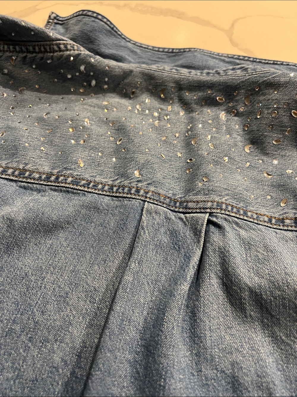 Johnny Was Light Blue Straight-Leg Jeans Set with Crystal Embellishment - Picture 5 of 13